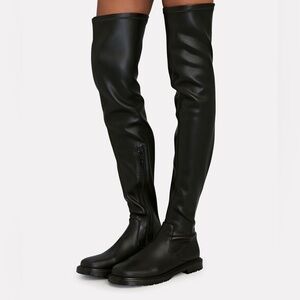 Staud belle boot, black vegan leather over the knee 37